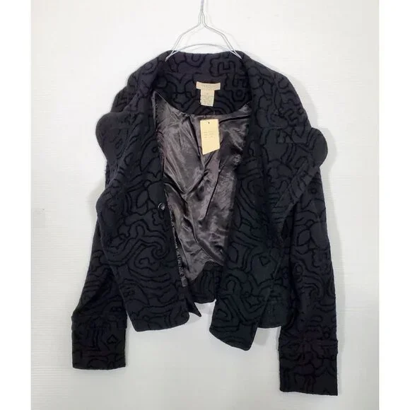 NWT Vertigo Paris Women's Black Wool Modern Day Pea Coat Size XL 1122 - Picture 7 of 13